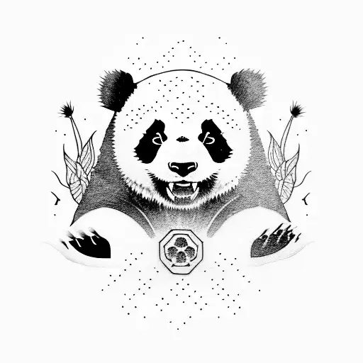 Japanese panda tattoo design idea