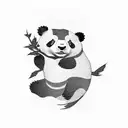 Japanese panda tattoo design idea