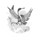 Japanese crane tattoo design idea