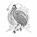 Japanese crane tattoo design idea