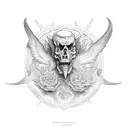 ángel y diablo  tattoo design idea