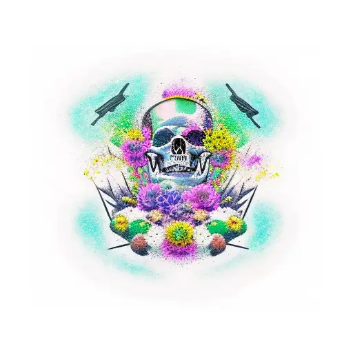 tatuaje simetrico a la izquierda representa de la vida (momento vivire) y a la derecha representa la muerte, memento mor tattoo design idea