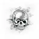 Skull in blackwork tattoo design idea
