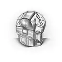 man with a Rubik's cube head tattoo design idea