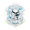 man with a Rubik's cube head tattoo design idea