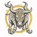Taurus bull tattoo design idea