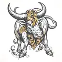 Taurus bull tattoo design idea