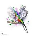 Trinidad, Feathers, Hummingbird,  tattoo design idea