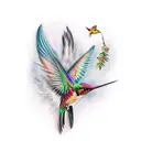 Trinidad, Feathers, Hummingbird,  tattoo design idea