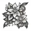 Jasmine flower under the rain tattoo design idea