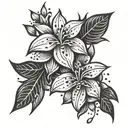 Jasmine flower under the rain tattoo design idea