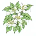 Jasmine flower under the rain tattoo design idea