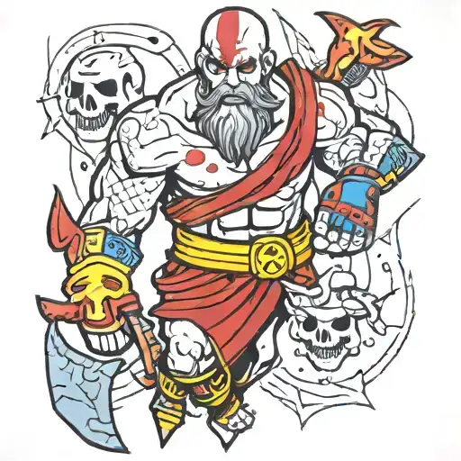 kratos tattoo design idea