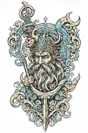 poseidon trident tattoo design idea