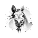 wild horse front tattoo design idea