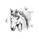 wild horse front tattoo design idea