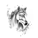 wild horse front tattoo design idea