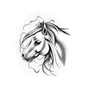 wild horse front tattoo design idea