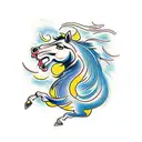 wild horse front running tattoo design idea