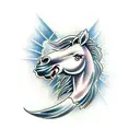 wild horse front running tattoo design idea