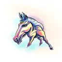 wild horse front running tattoo design idea