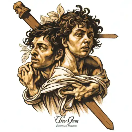 "David with the Head of Goliath" by Caravaggio tattoo design idea