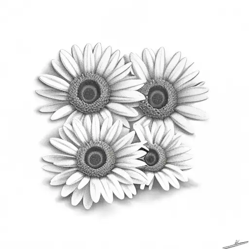 Two Daisy Flowers  tattoo design idea
