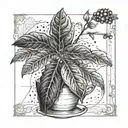 An intricate coffee plant with blueprint-like details, symbolizing the engineer's precision and attention to detail tattoo design idea