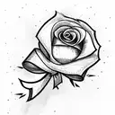 A bow with a rose instead of an arrow tattoo design idea