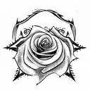 A bow with a rose instead of an arrow tattoo design idea