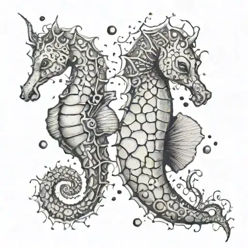 seahorse  tattoo design idea