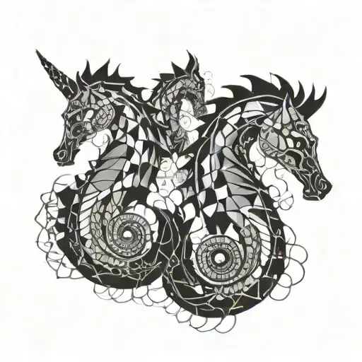 seahorse  tattoo design idea