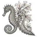seahorse  tattoo design idea