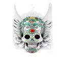 Wemon Angels day of the dead tattoo design idea