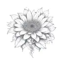 gerbera daisies and roses tattoo design idea