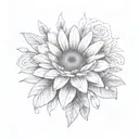 gerbera daisies and roses tattoo design idea