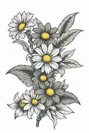 daisy flower name stem being held tattoo design idea