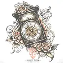 fading clock melting tattoo design idea