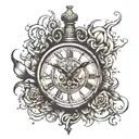 fading clock melting tattoo design idea