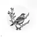 Common blackbird tattoo design idea