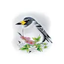 Common blackbird tattoo design idea