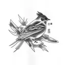 Common blackbird tattoo design idea