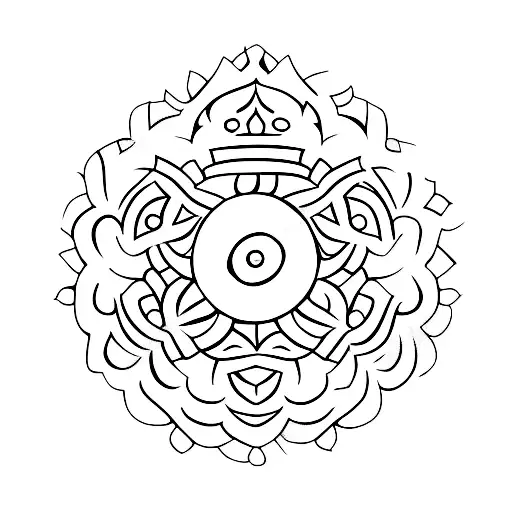hindu symbols, simple tattoo design idea