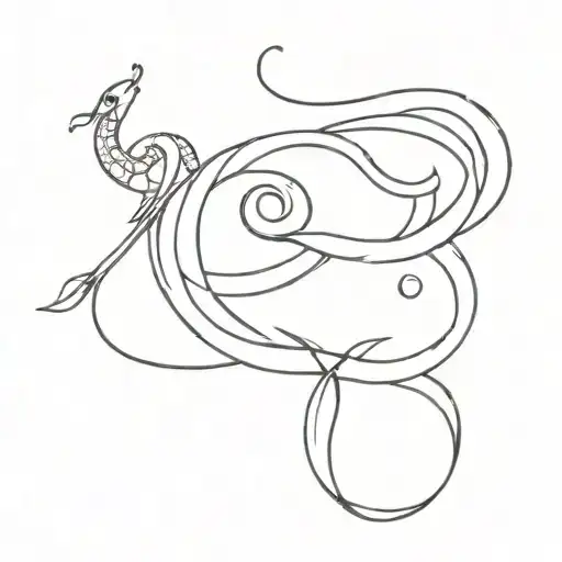 Virgo and snake tattoo design idea