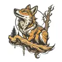 coyote howling tattoo design idea