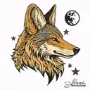 coyote howling tattoo design idea