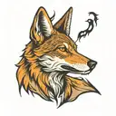 coyote howling tattoo design idea