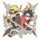 Boruto Sarada and Mitsuki tattoo design idea