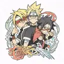 Boruto Sarada and Mitsuki tattoo design idea