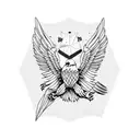 patriotic bald eagle  tattoo design idea